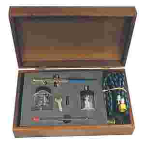 Professional Air Brush Set with Wood Case