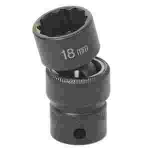 3/8 Inch 12 Point Standard Universal Impact Swivel Socket 15mm