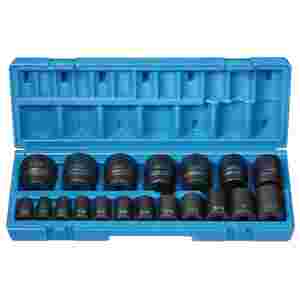 1/2" Drive 12 Point Fractional Impact Socket Set - 19-Pc