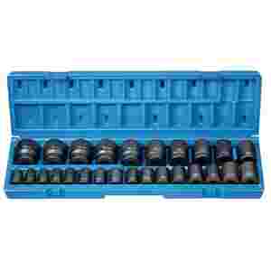 1/2 In Dr 12-Pt Metric Impact Socket Set - 26-Pc