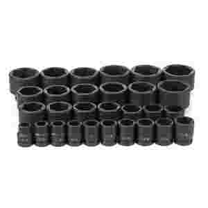 3/4 Inch Drive Std Fractional SAE 6 Pt Impact Socket Set - 29-Pc