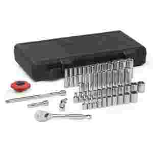 1/4 In Drive 6 Point SAE/Metric Socket Set - 51-Pc