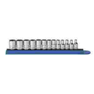 13 Pc. METRIC 12 Pt. Standard Socket Set 1/4" DRIVE