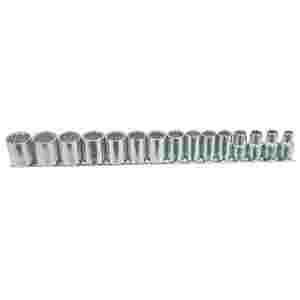 3/8 In Dr 12 Pt Shallow Metric Socket Set - 15-Pc