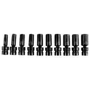 Deep Flex Impact Socket Set - 3/8 In Dr 6 Pt - 10 Piece