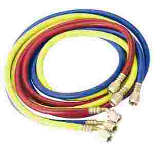 Red, Yellow & Blue Charging Hose Set - 72 Inch 1/4 Inch Std