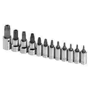 1/4 In & 3/8 In Dr Tamper-Proof Torx Bit Socket Se...