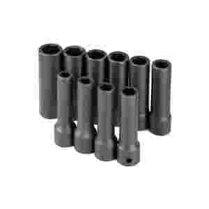 1/2 In Drive 6 Pt Deep Metric Impact Socket Set - ...