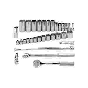 3/8 Inch Drive 6 Pt SAE Fractional Socket Set w/ T...