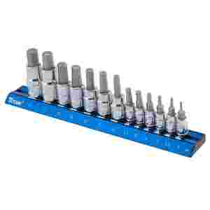 1/4, 3/8, 1/2 In Dr Metric Hex Bit Socket Set - 13-Pc