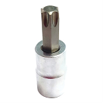 T40 Torx Bit, Satin chrome 3/8 sq dr bit holder